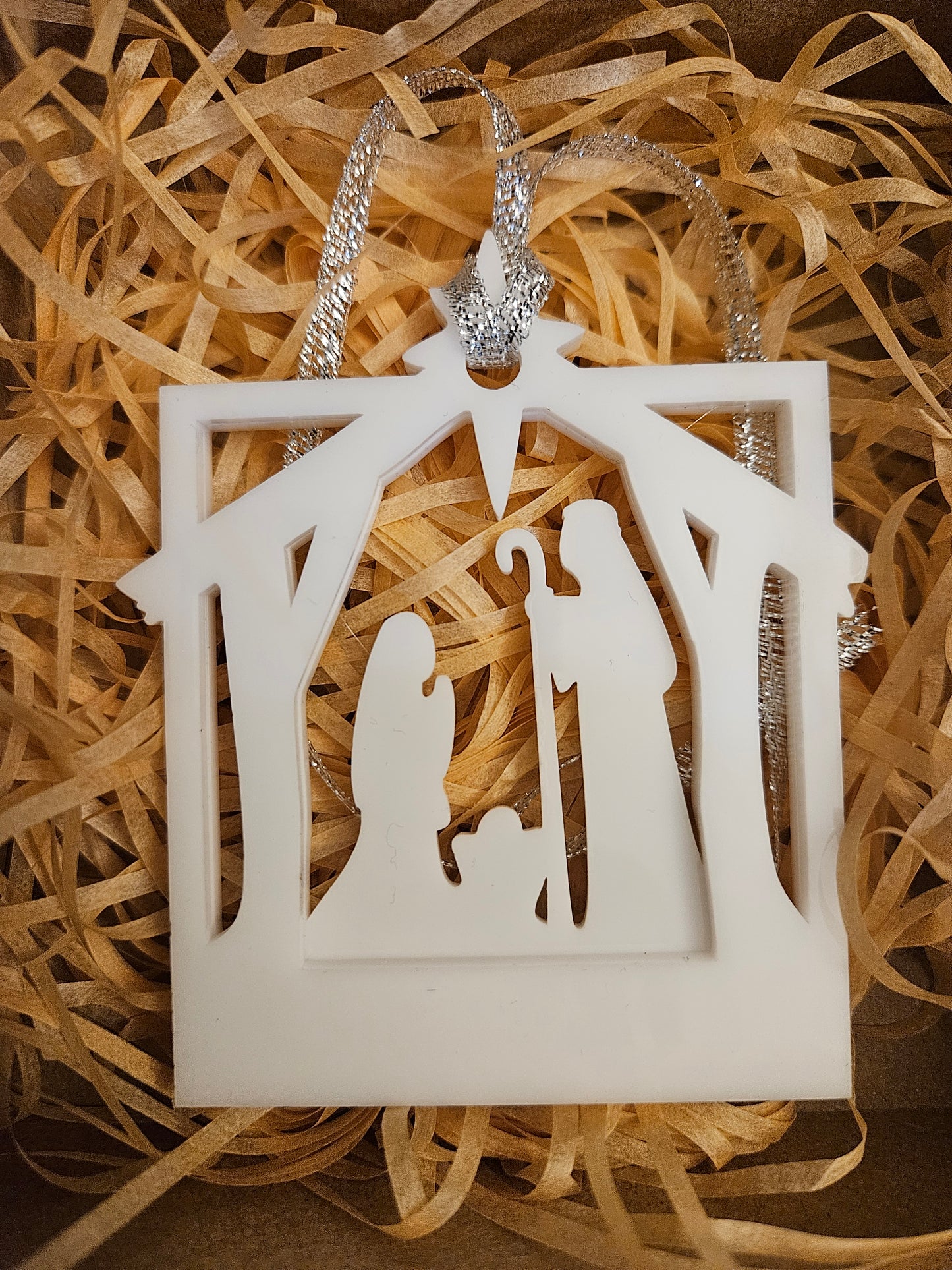 Nativity rectangle ornament, acrylic