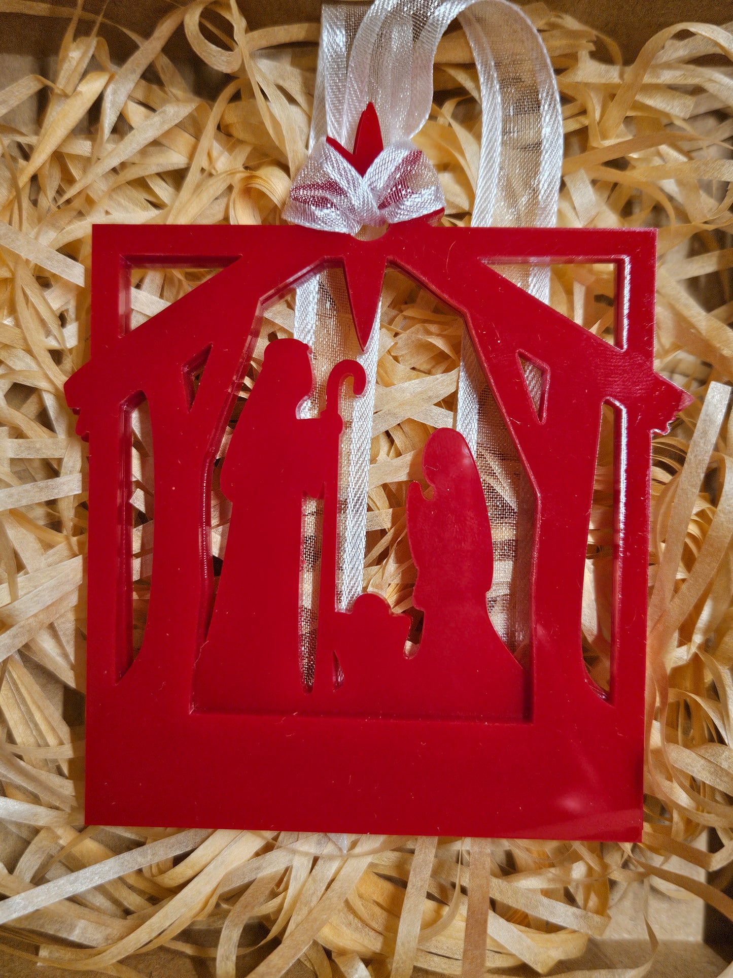 Nativity rectangle ornament, acrylic