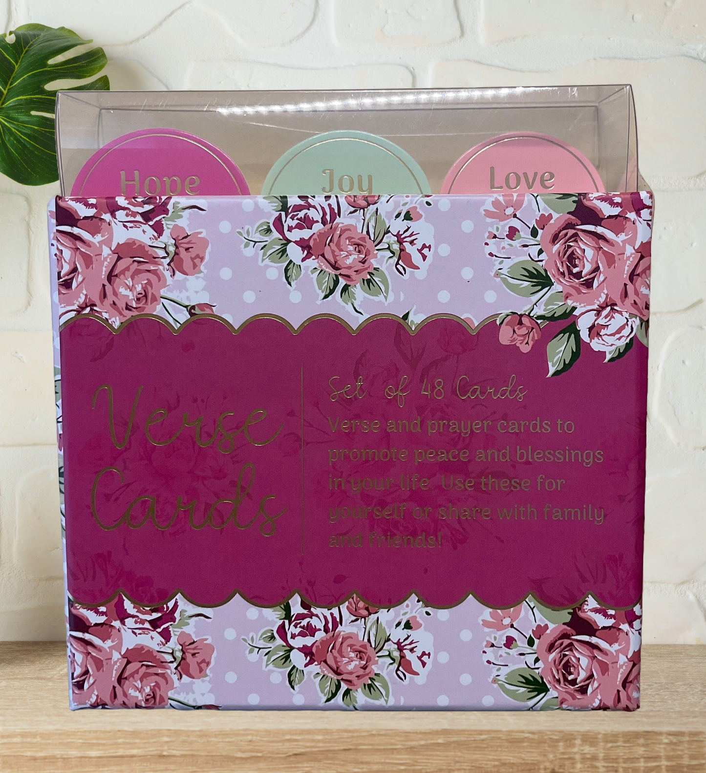 Verse Cards, Pink Floral: Hope Joy Love