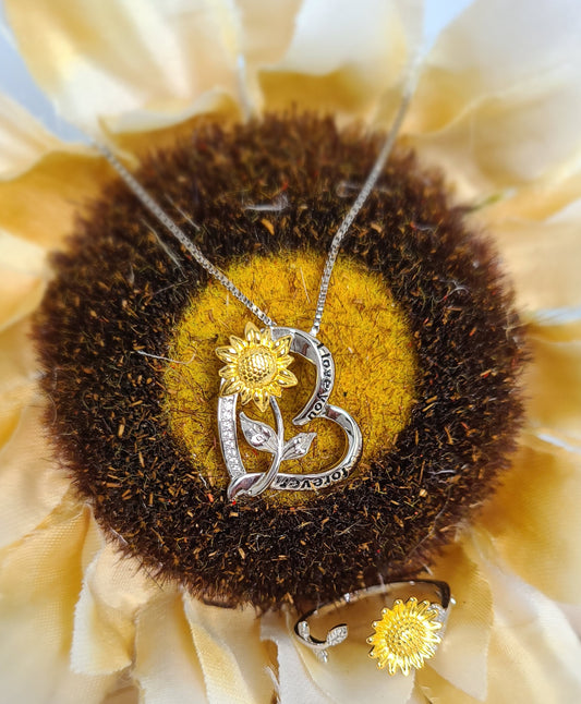 Sunflower Necklace & Ring Set