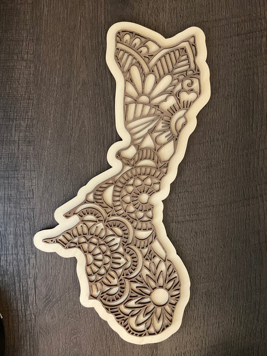 Island Guam plaque, wood