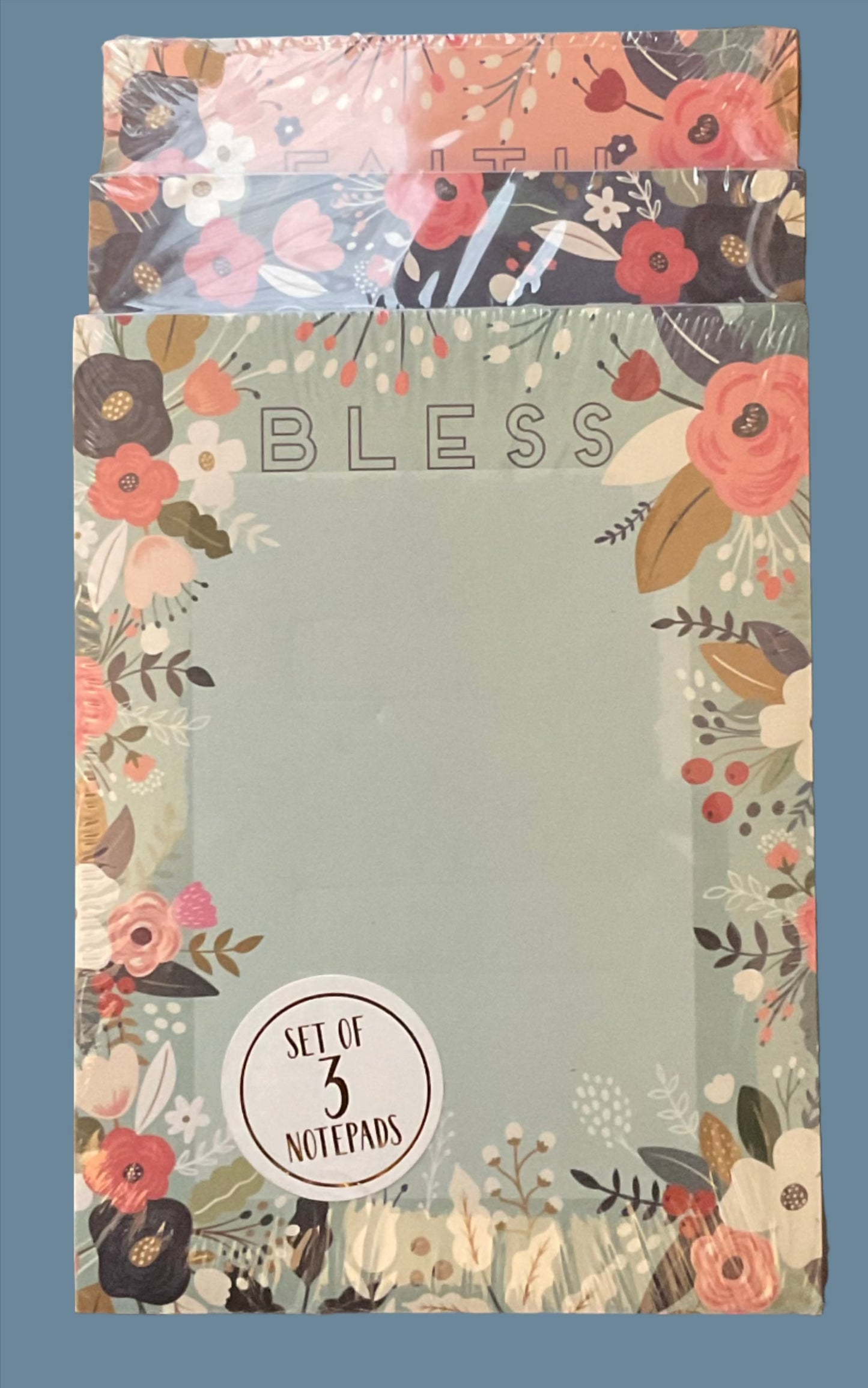 Notepads 3pk: Faith Grace Bless