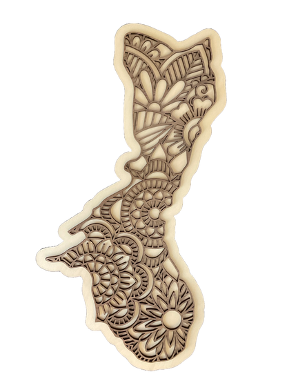 Island Guam plaque, wood