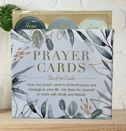 Prayer Cards, Green Aqua Botanicals: Hope Joy Love